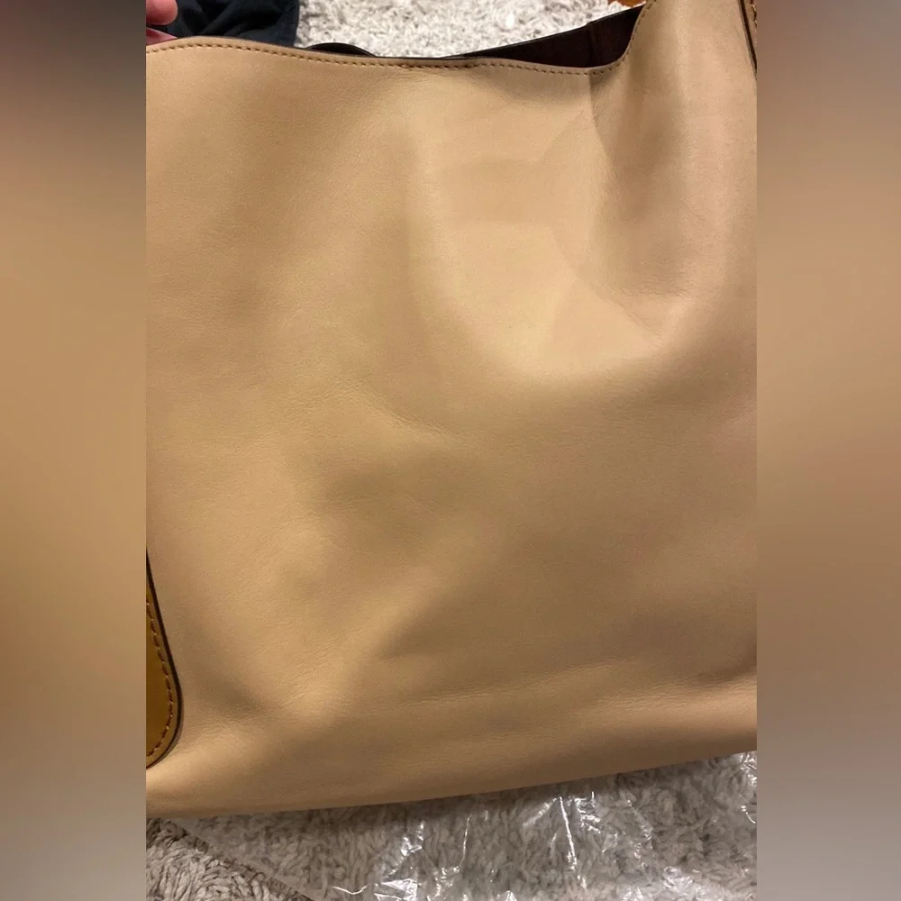 Coach Harmony Hobo In Colorblock Brass/Beechwood